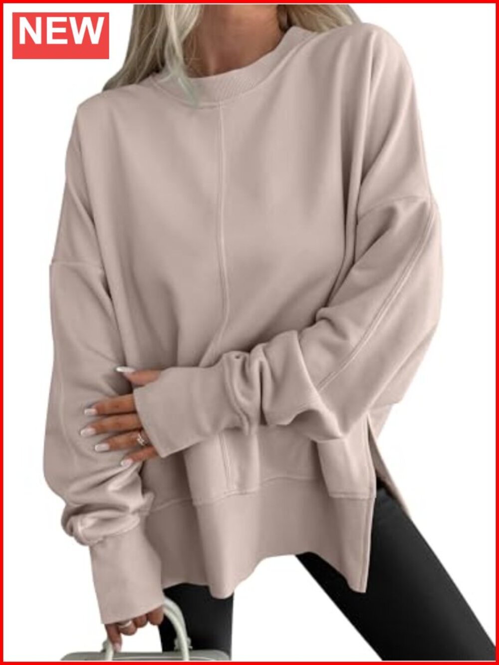 Women's Oversized Sweatshirt Pullover with Thumbhole 50% Rayon 50% Polyester